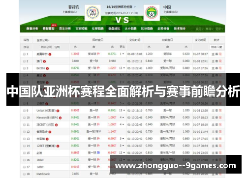 中国队亚洲杯赛程全面解析与赛事前瞻分析